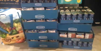 image of cases of non-perishable food bound for Ukraine